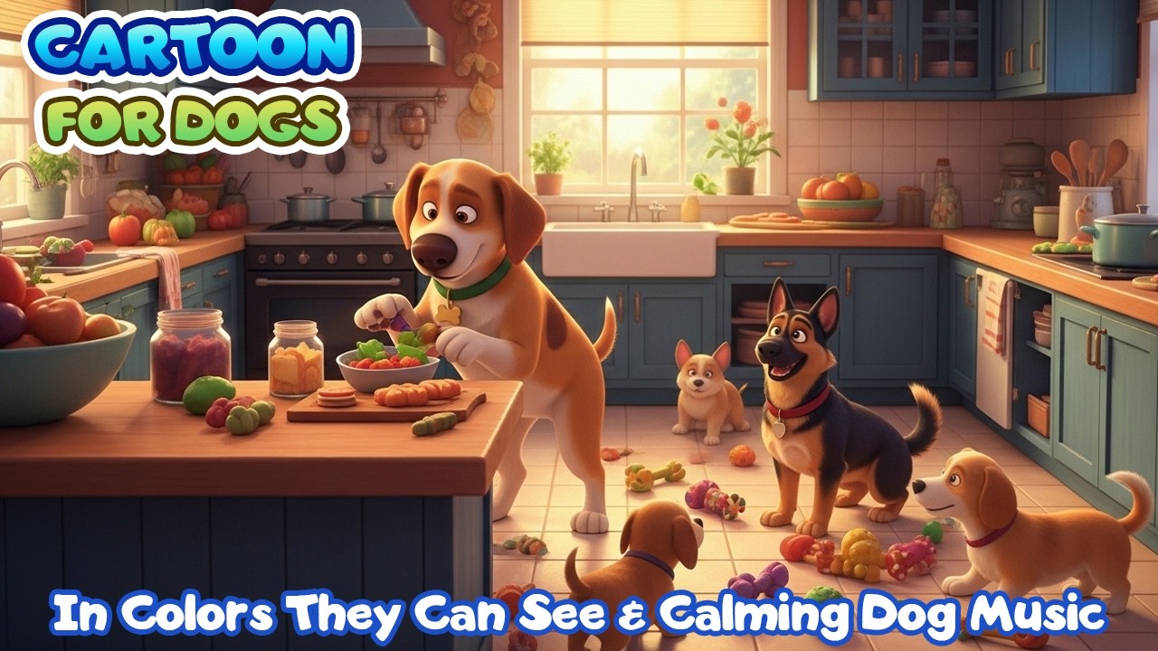 Cartoon for Dogs to Watch in Colors They Can See! DOG TV - Pet Music | Max & Milo TV