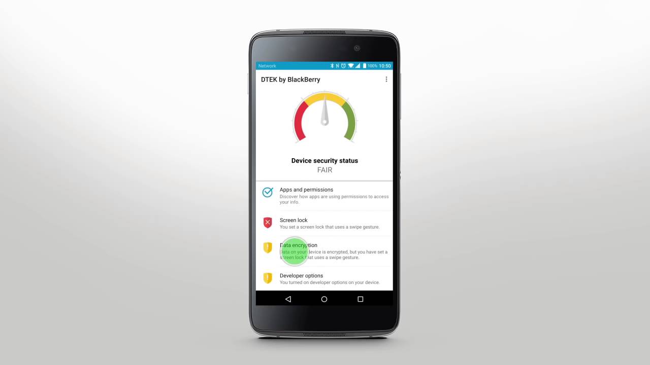 DTEK50 by BlackBerry - Приложение DTEK