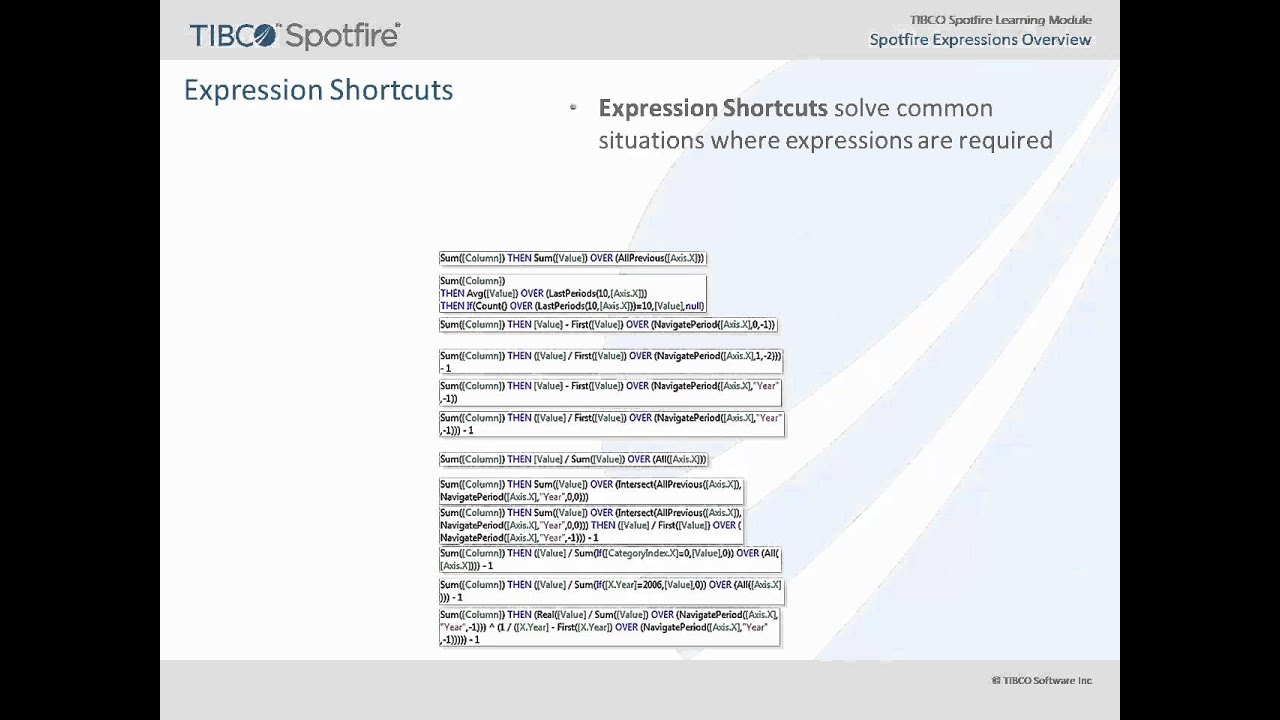 Spotfire Expressions Overview
