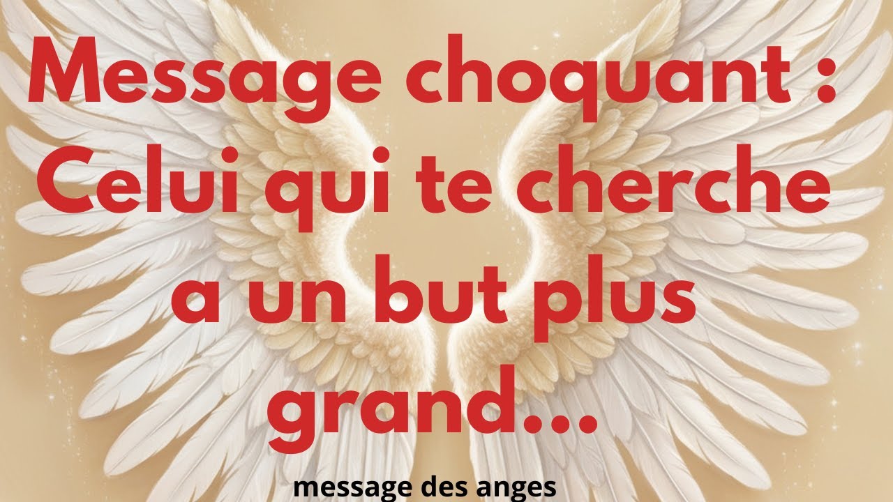 Message choquant : Celui qui te cherche a un but plus grand... message des anges