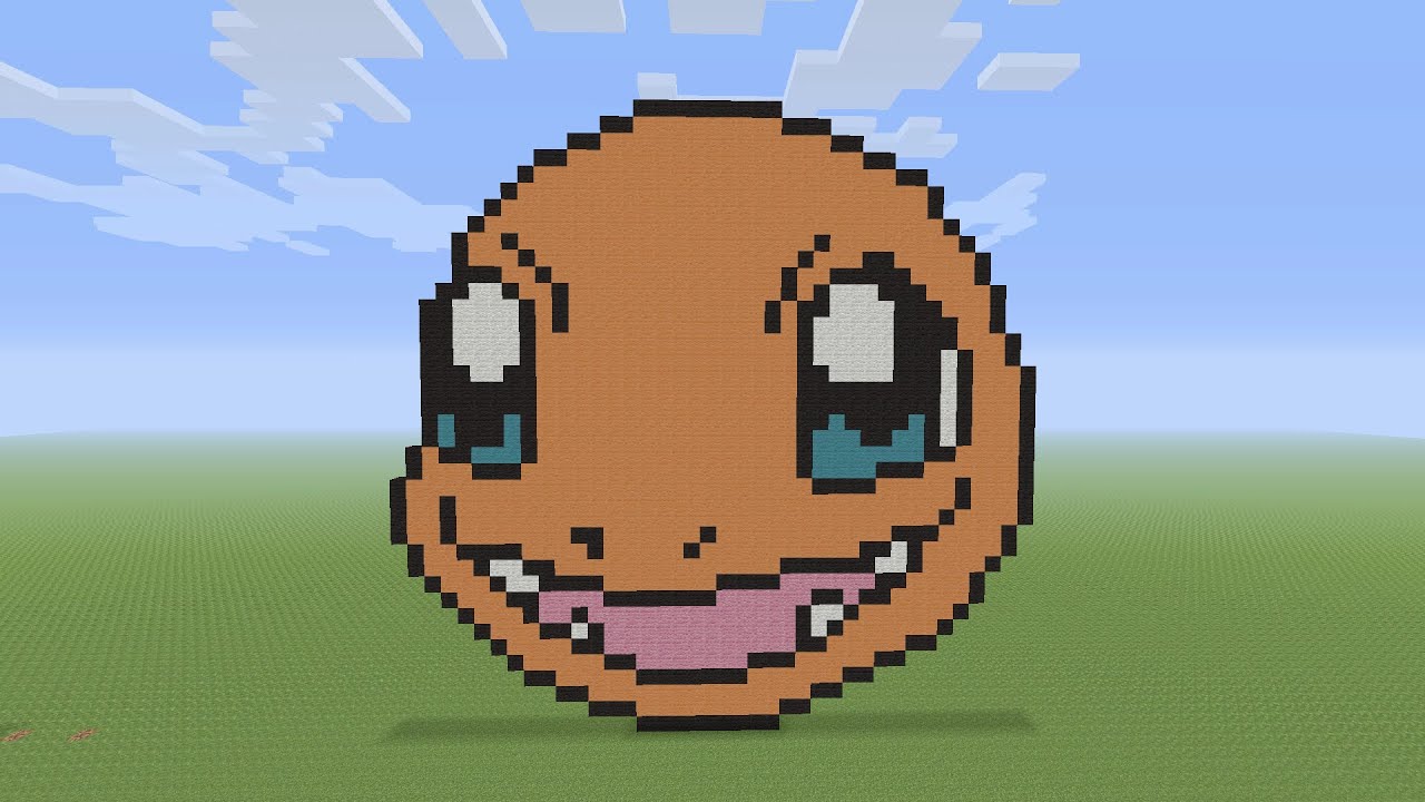 Minecraft Pixel Art - Charmander Pokemon Head