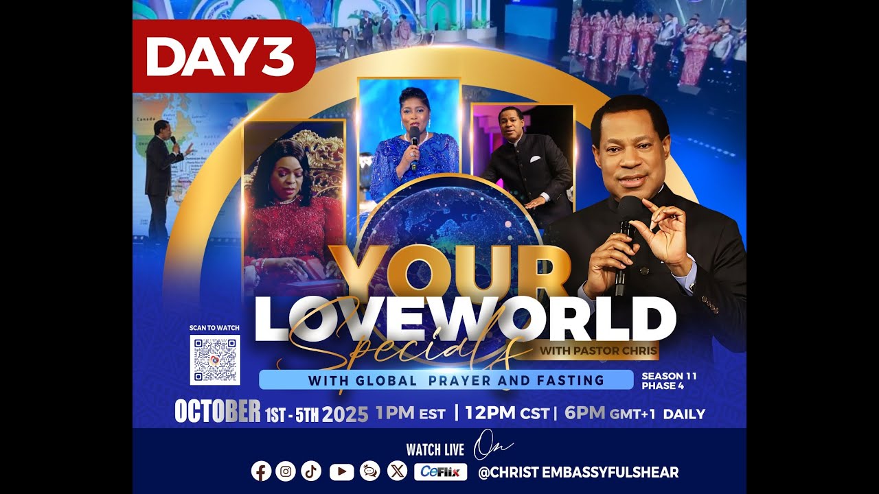 LIVE: GLOBAL PRAYER & FASTING  WITH PASTOR CHRIS || OCTOBER EDITION DAY 3