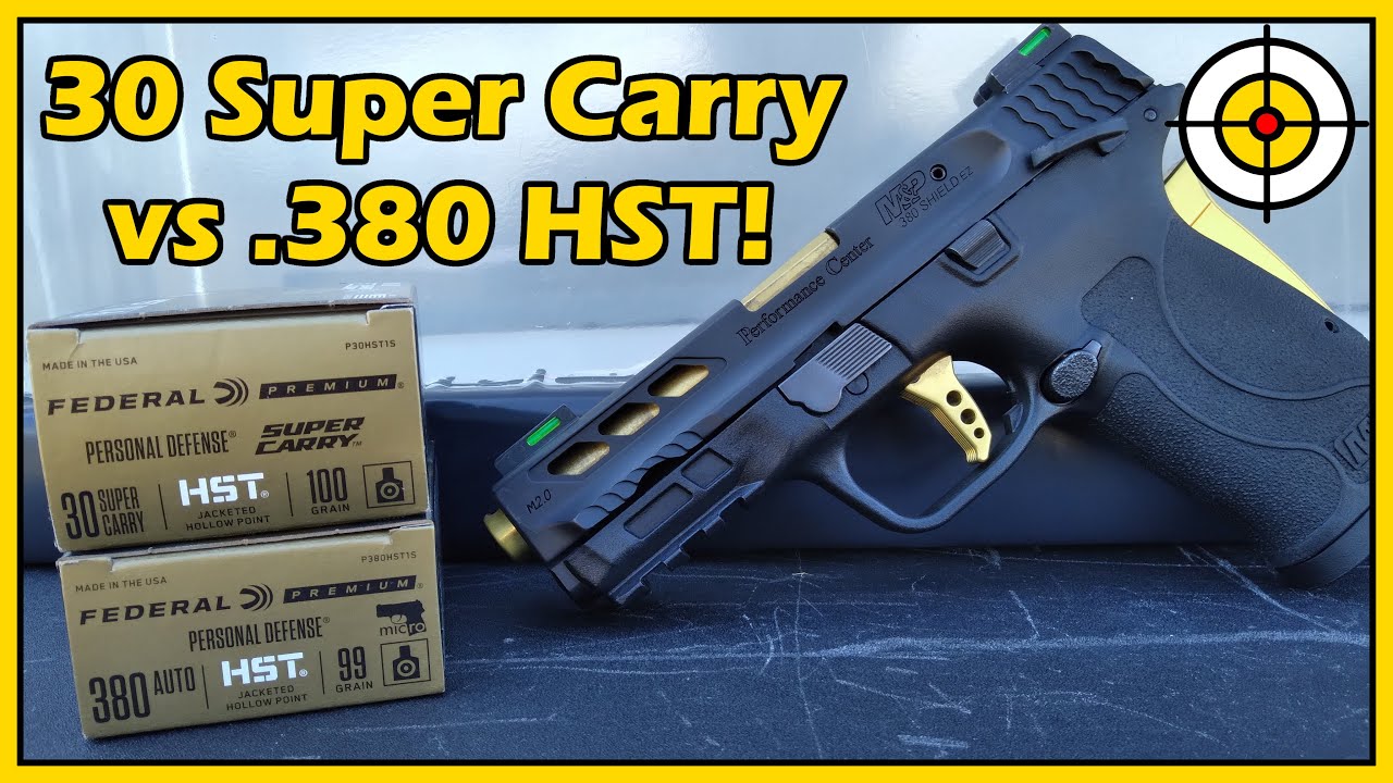 .380 HST против 30 Super Carry! Тест баллистического геля с использованием M&P Shield EZ!