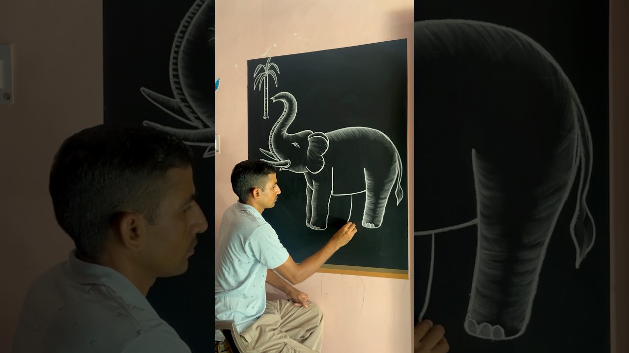 How to draw a elephant use 1234 numbers ||😳|| #drawingtutorial #art #nareshart