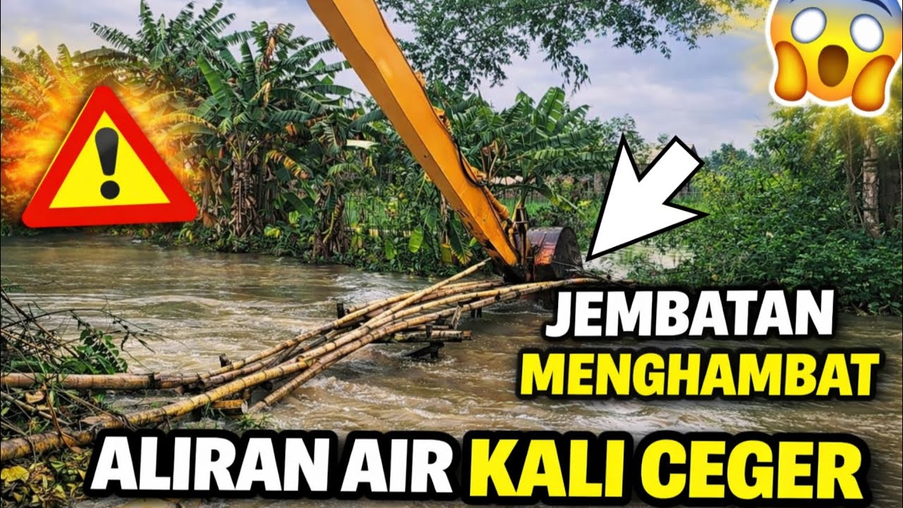 JEMBATAN INI MENGHAMBAT‼️ALIRAN AIR KALI CEGER #kdm 