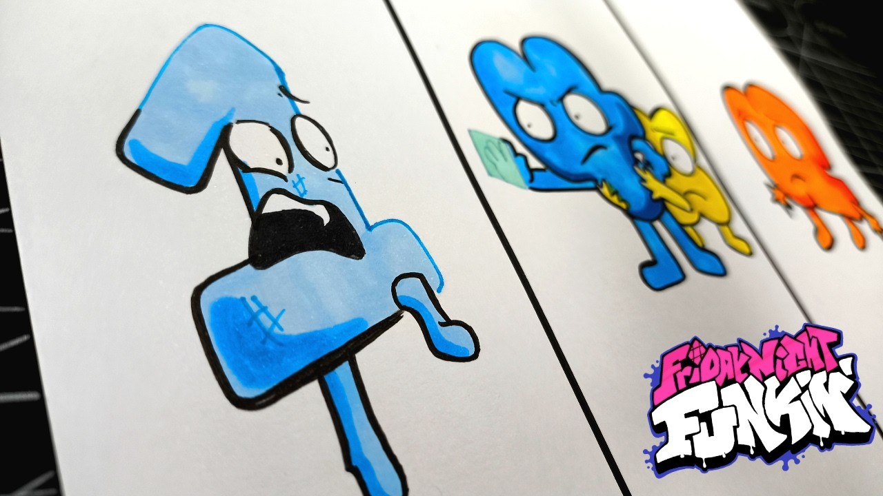 Dibujo Friday Night Funkin’ BFDI Mod! ALONE SHOT - One vs Four (Battle For Dream Island TPOT 20)