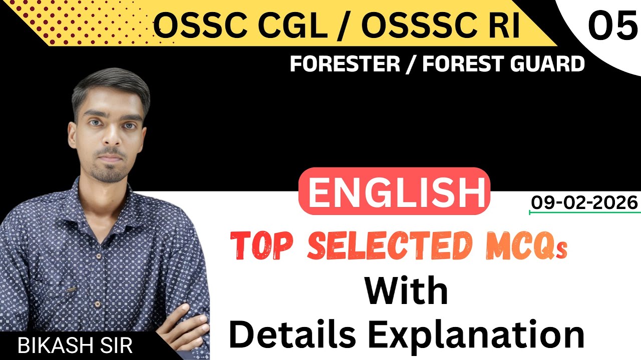 OSSC CGL | OSSSC RI ARI | SELECTED MCQs #bikashsirenglish7 #bikashsir #englishgrammar #ossc #osssc