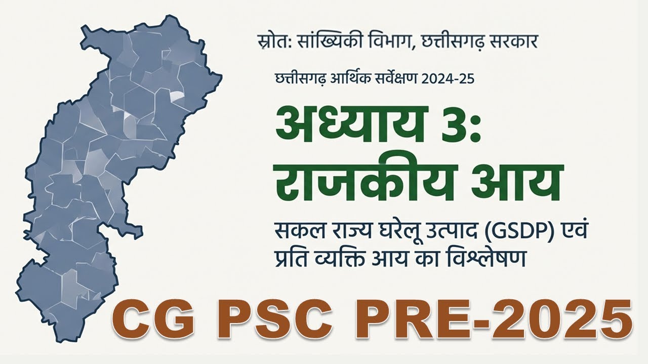 Chhattisgarh Economic Survey 2024-25 (Chapter - 3 : State Income ) #cgpsc #economy #exam
