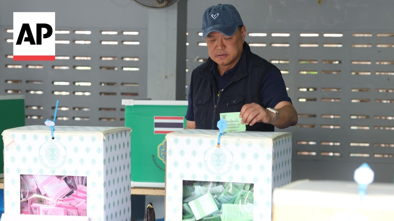 Leaders of major political parties in Thailand cast votes in election