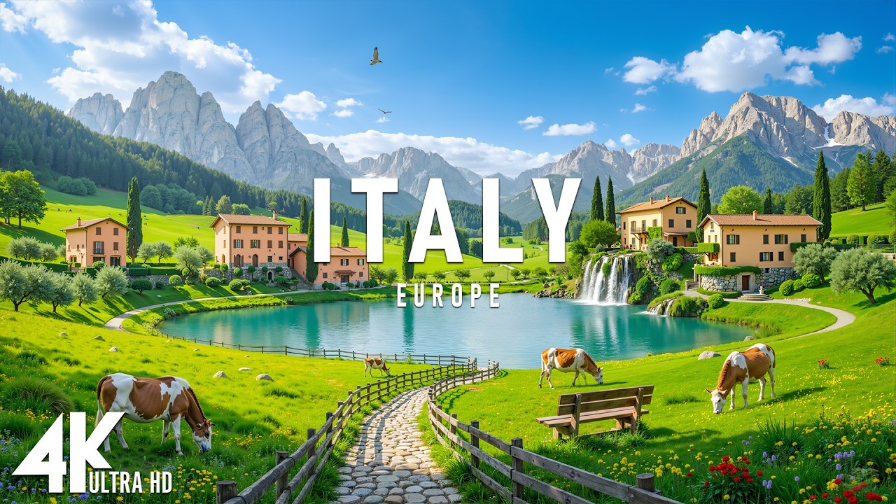 Italy 4K - Dolomites Peaks, Alpine Meadows & Mountain Tranquility | Relaxing Music