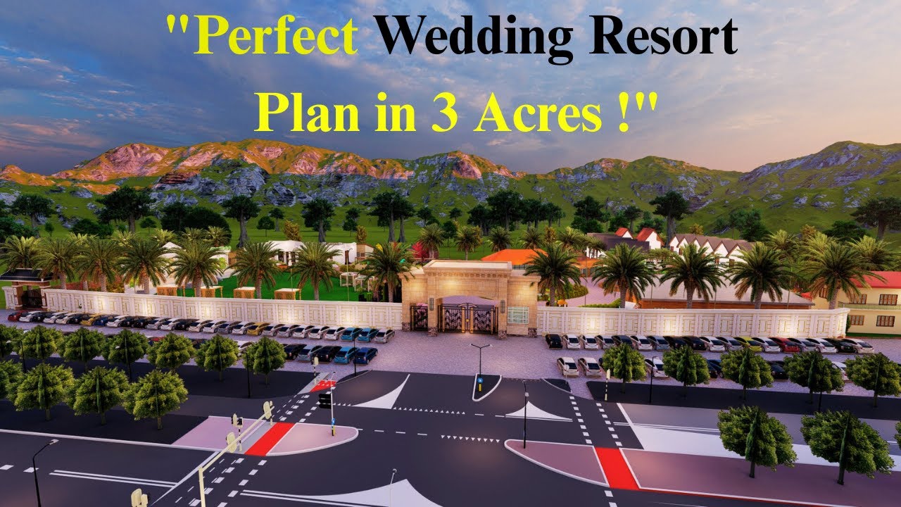 3 Acre Resort & Banquet Hall Design ! Resort Design Idea