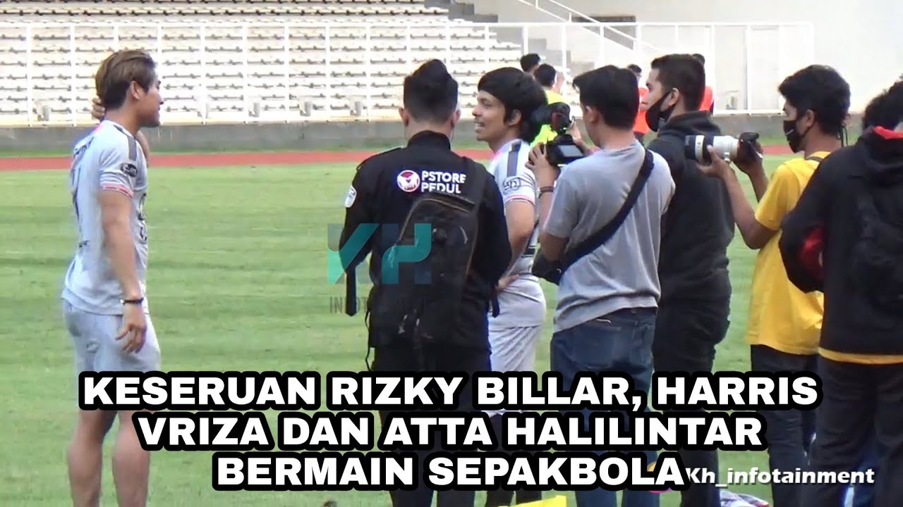 KESERUAN RIZKY BILLAR, HARRIS VRIZA DAN ATTA HALILINTAR BERMAIN SEPAKBOLA