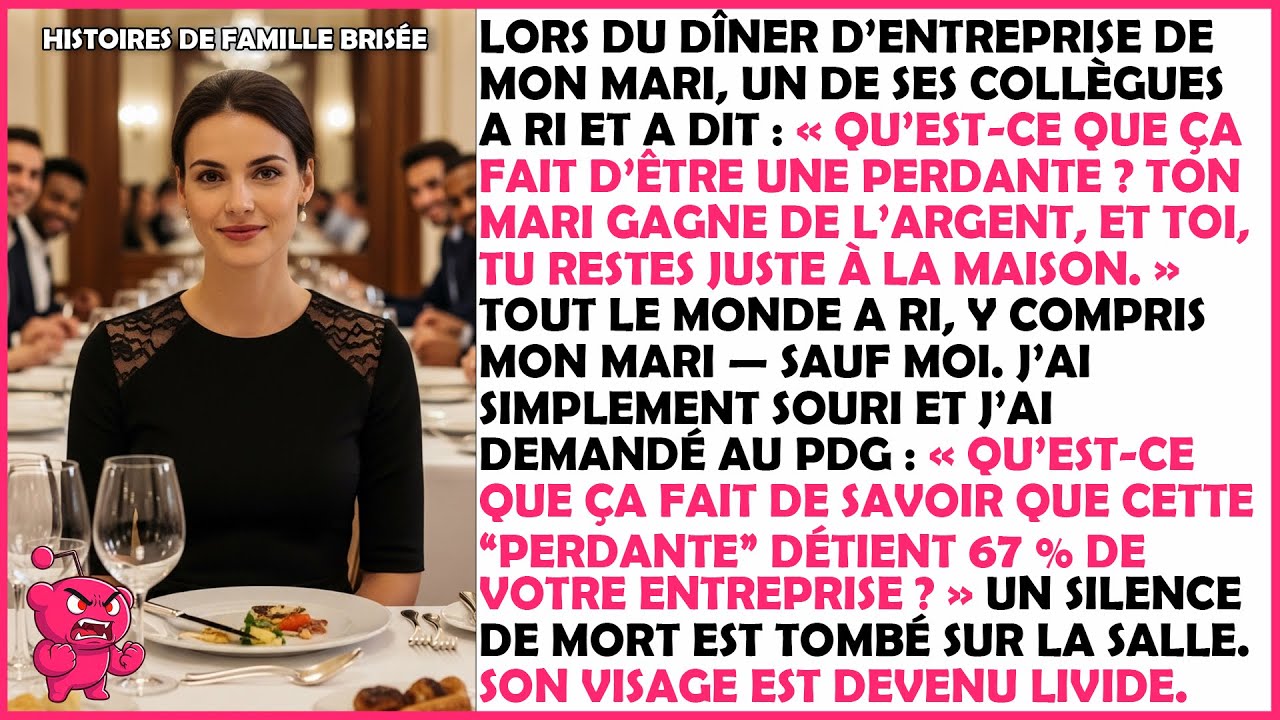 Au dîner du PDG de mon mari, ils m’ont traitée de “personne”… puis je les ai remis à leur place.