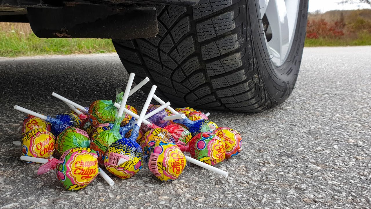 Crushing Crunchy & Soft Things by Car! EXPERIMENT CAR vs Lollipop