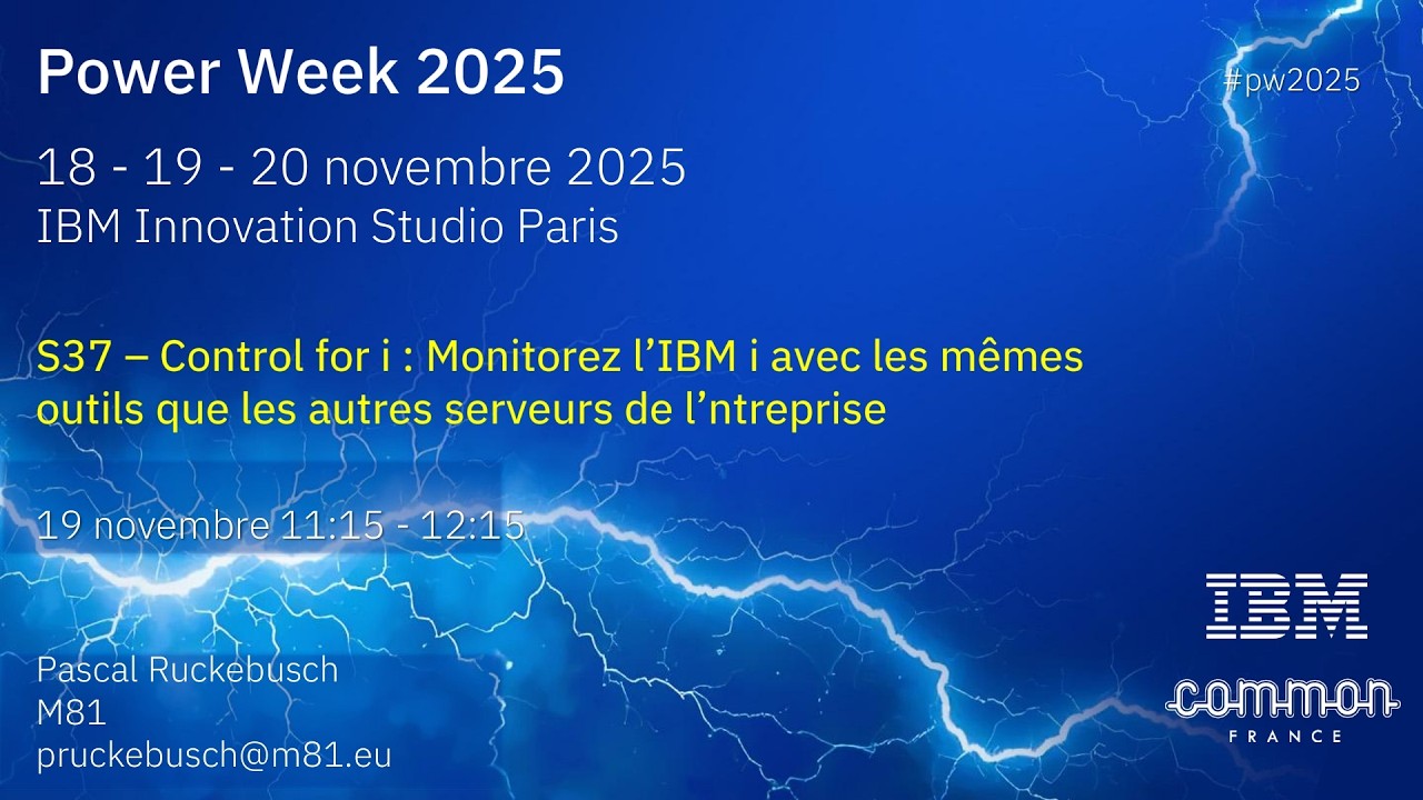 Power Week 2025 - S37 - Monitorez l’IBM i avec les mêmes outils que les autres serveurs d’entreprise