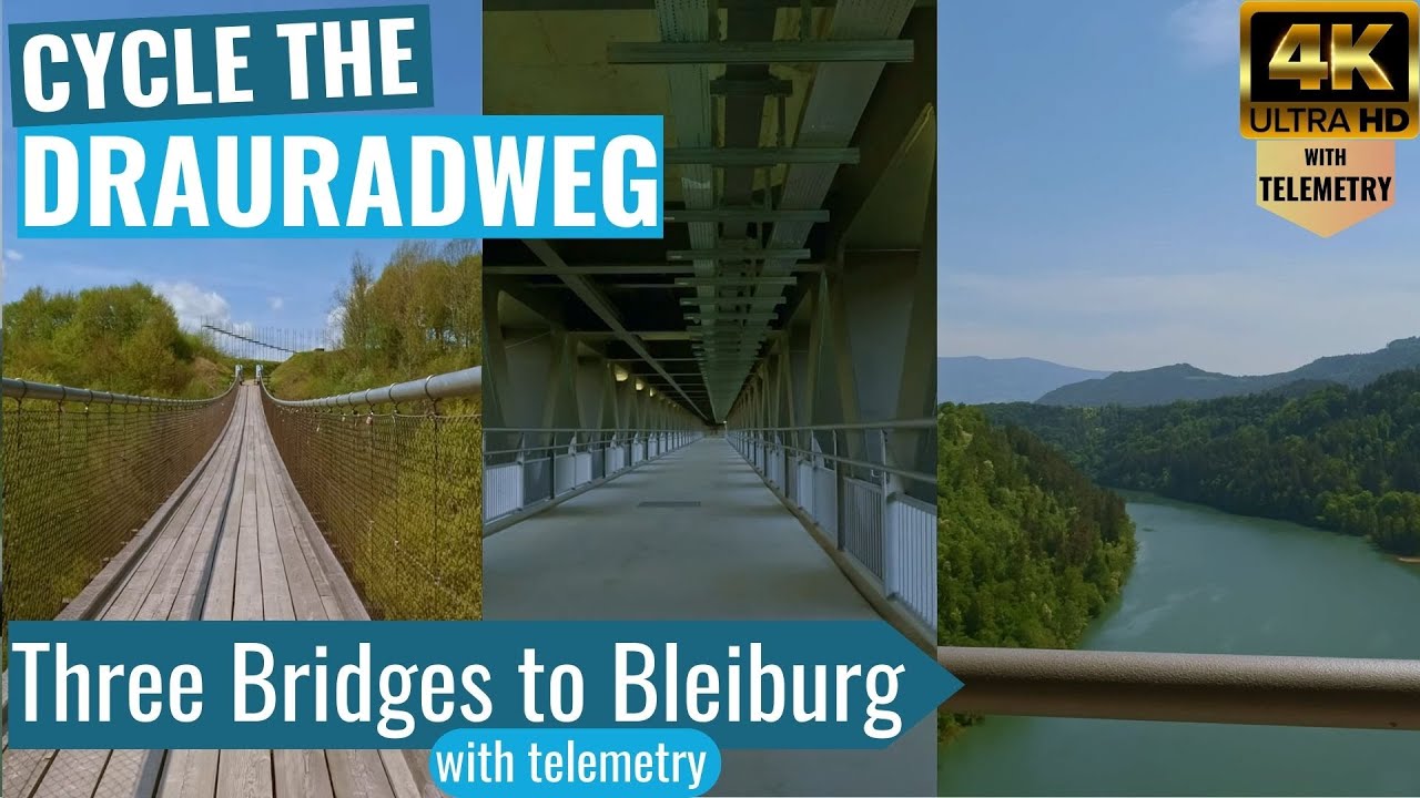 Three Bridges to Bleiburg 🌞😎🚴‍♂️Indoor Cycling Video 🚴‍♂️😎🌞 with telemetry