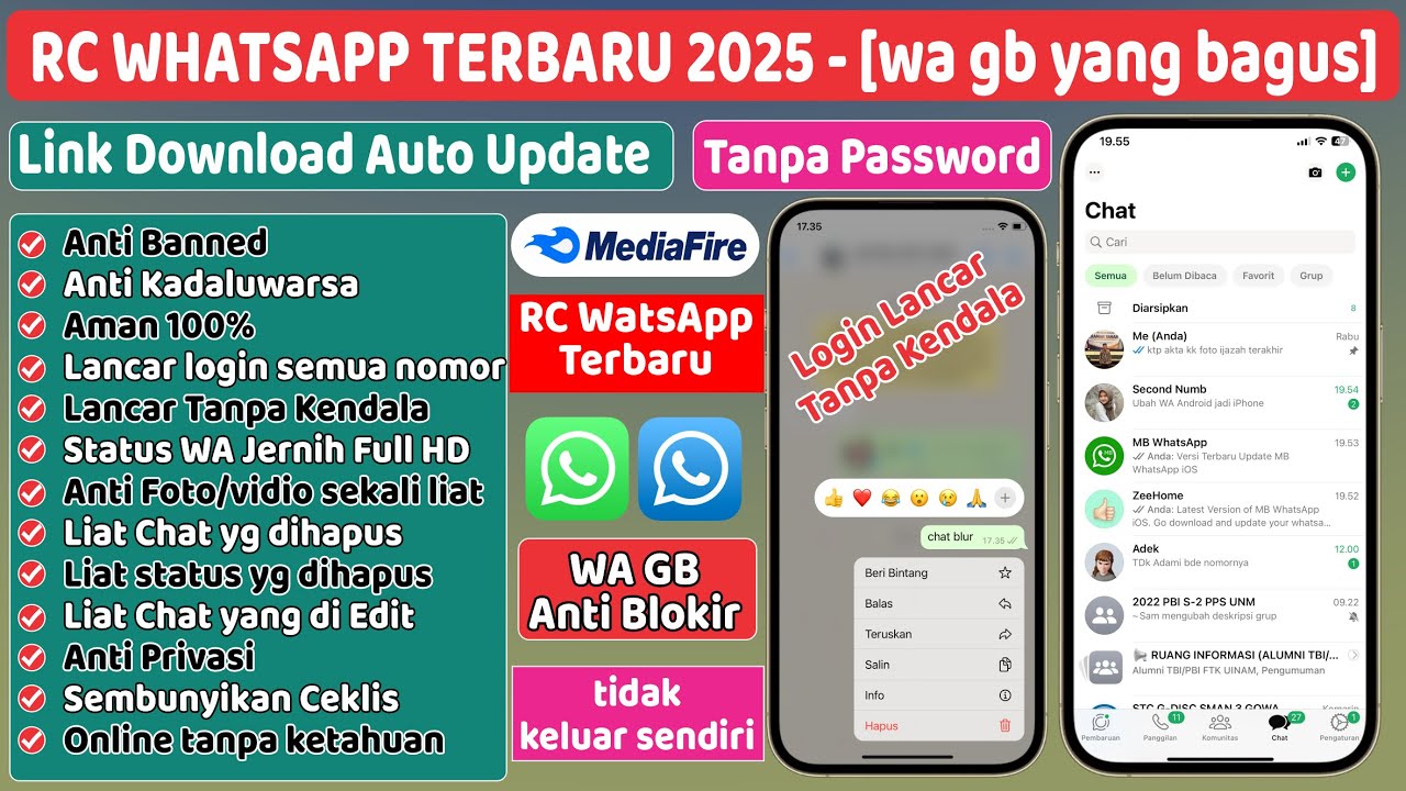 Последняя версия WhatsApp RC, декабрь 2025 г. ⚡Скачать WA GB без пароля