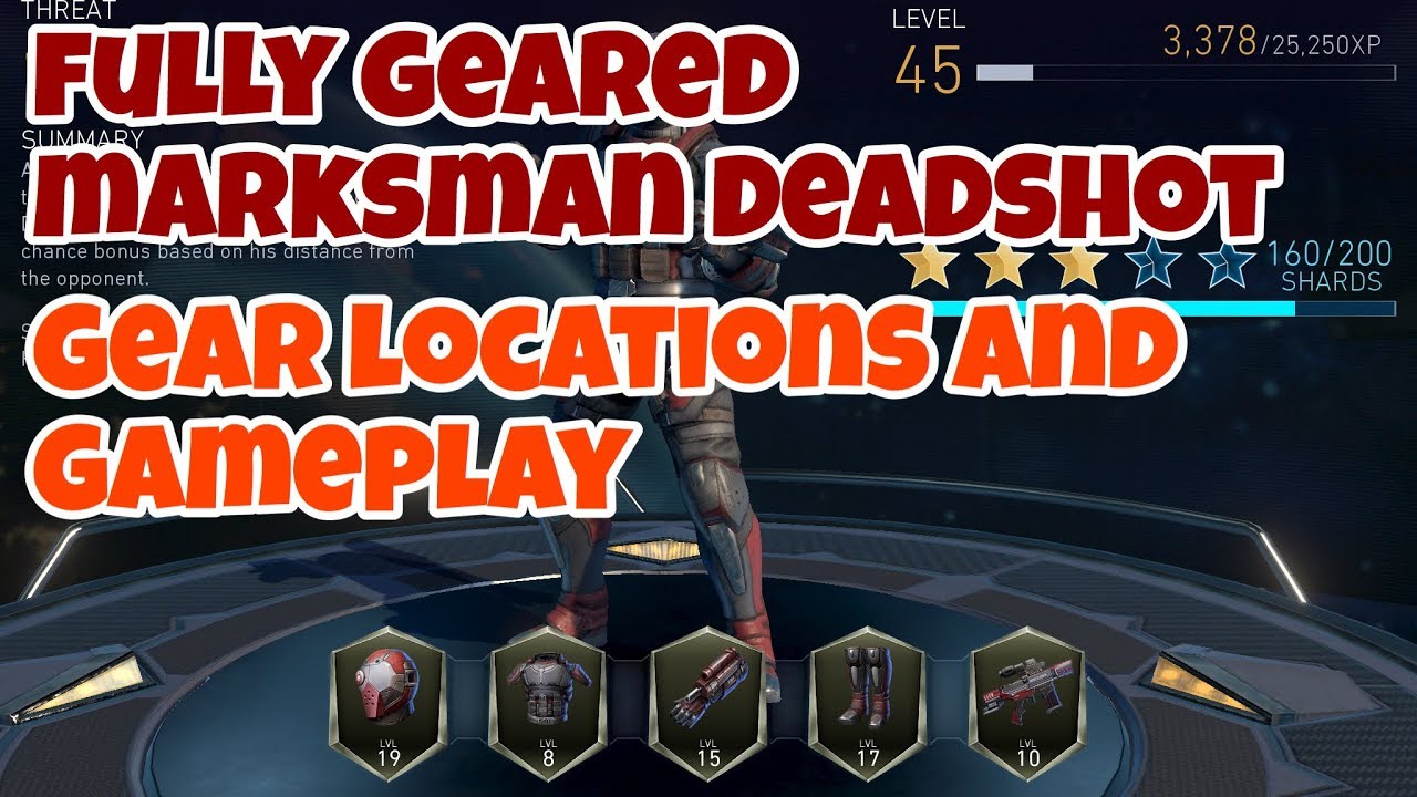 Injustice 2 Mobile | Fully Geared Marksman Deadshot | Gear Locations and Gameplay