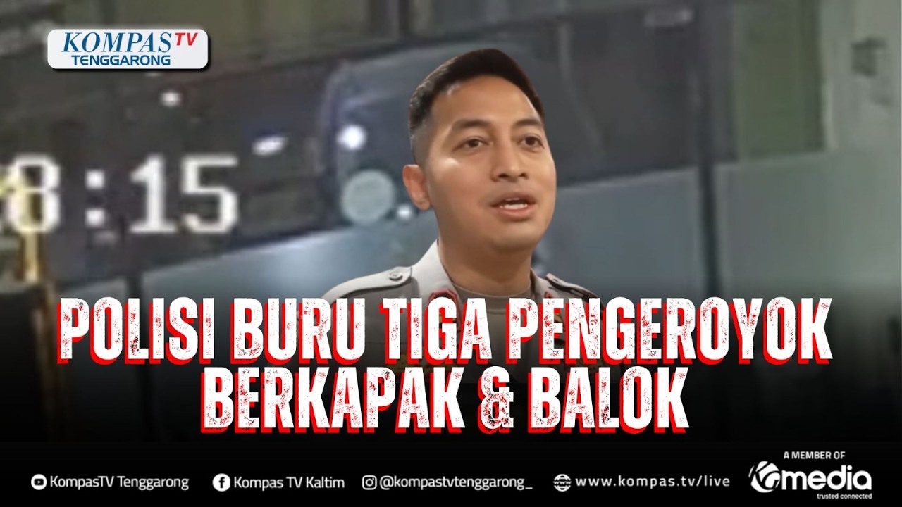 POLISI BURU TIGA PENGEROYOK BERKAPAK & BALOK
