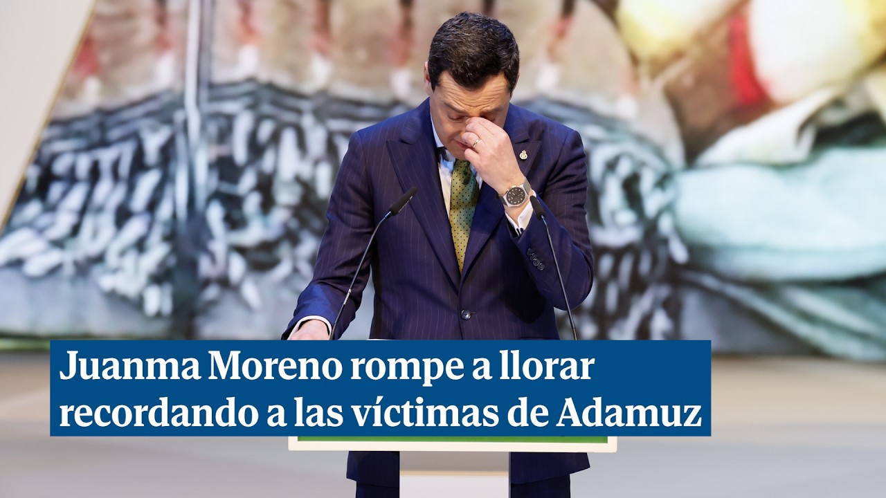 Juanma Moreno rompe a llorar recordando a las víctimas de Adamuz