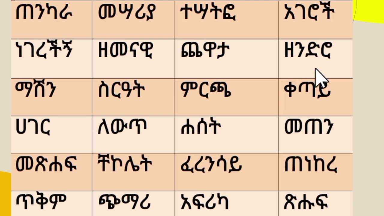 የአማርኛ ቃላት ምስረታ ለጀማሪዎች#amharic 0921557522