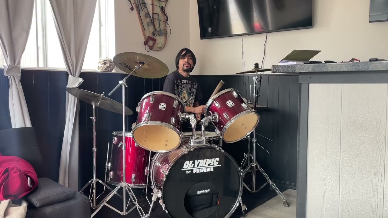 Playing Come Out and Play by The Offspring on drums. 