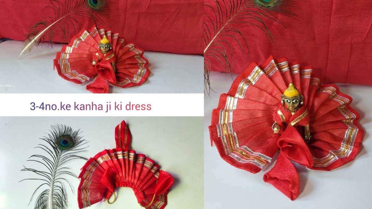 3-4no.ke Kanha ji ki beautiful dress 😍./#summer neppy dress for Laddu Gopal ji.