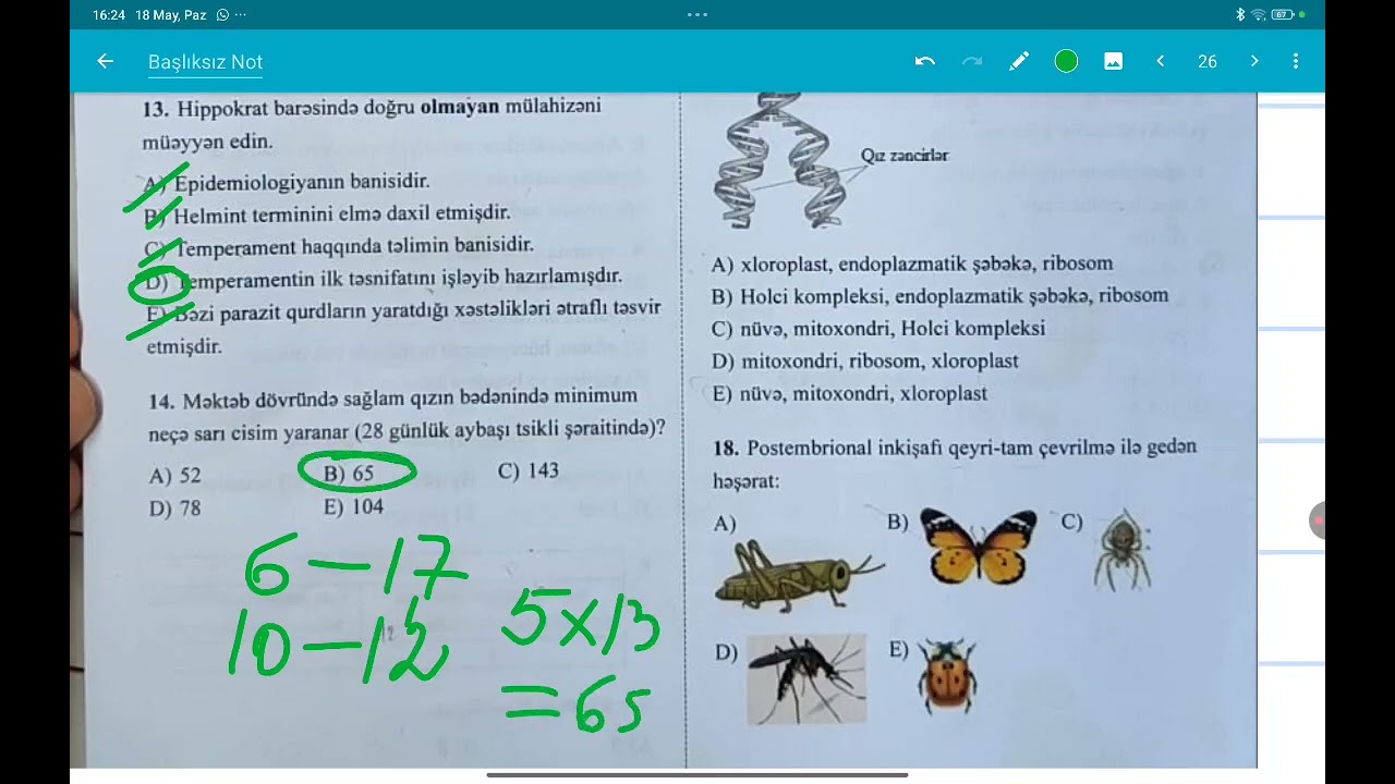 18 may 2025 Otk sınağı biologiya