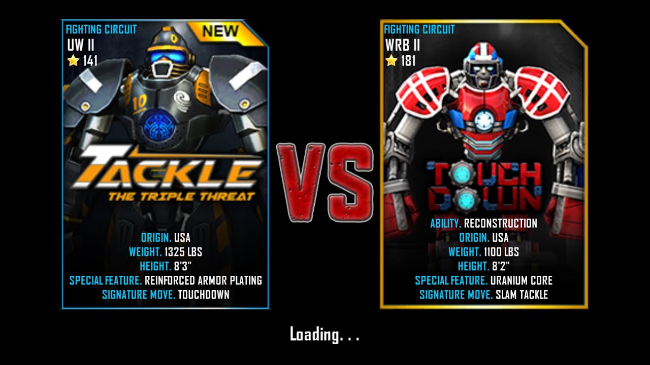 Real Steel WRB Free Sparring | Tackle VS TouchDown | NEW ROBOT