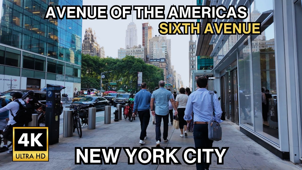 Walking the Avenue of the Americas | Sixth Avenue | Manhattan New York City Tour 4K