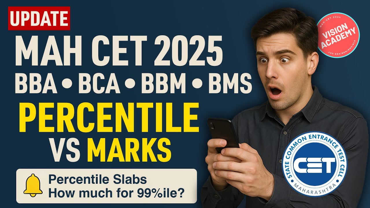Score vs Percentile for MAH CET BBA BCA 2025 🔥 BBA BCA CET 2025 🚀 How much score for 99 percentile?