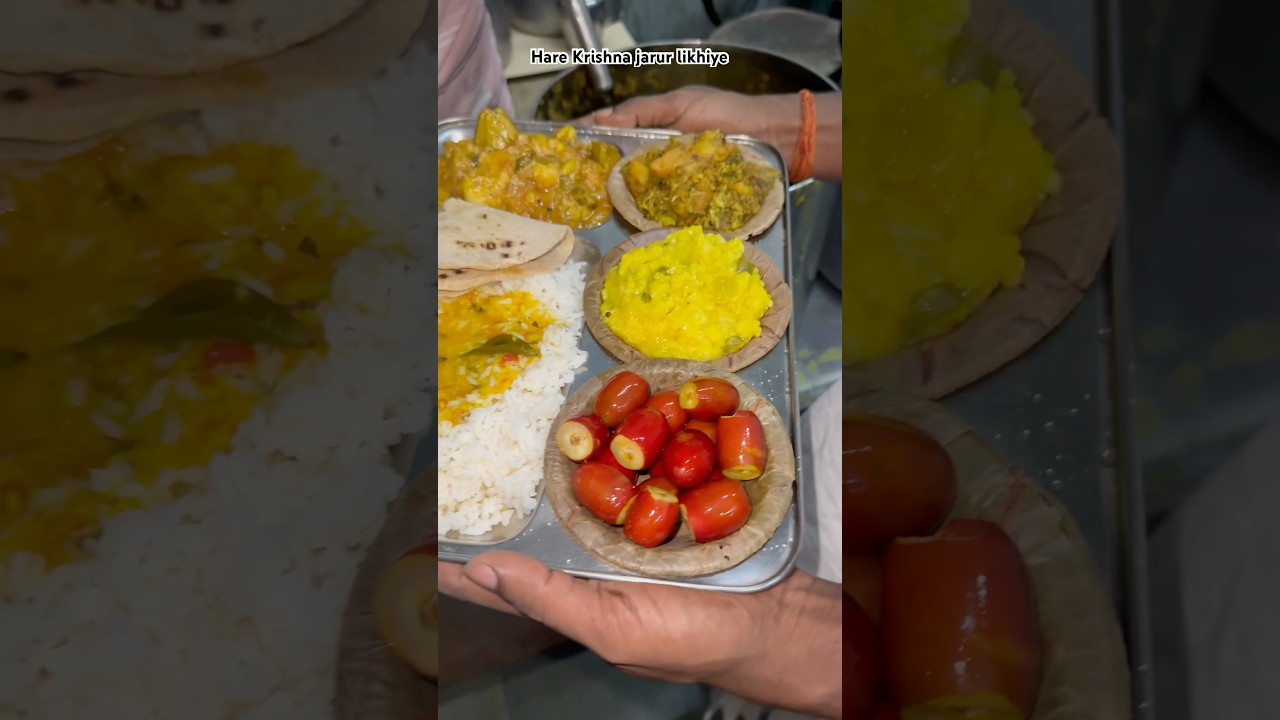 Iskcon temple prasad 🛕🛕🌷🌻 #food #lunch #shortvideo #iskcontemple #krishna @rkd203