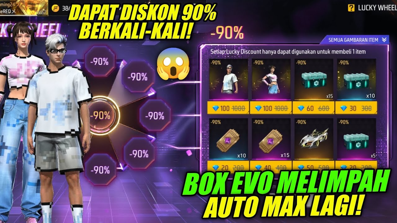 GILA!! 😱 PANEN BOX EVO LAGI! BORONG LUCKY WHEEL FF EVENT DISKON 90% SPESIAL RAMADAN 2026 