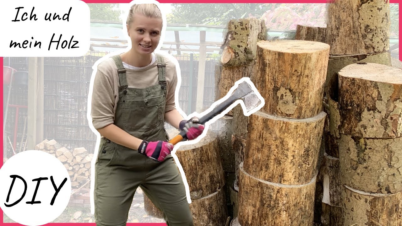 HOLZ hacken mit einer BLONDINE 👱🏻&zwj;♀️🪵 | DIY