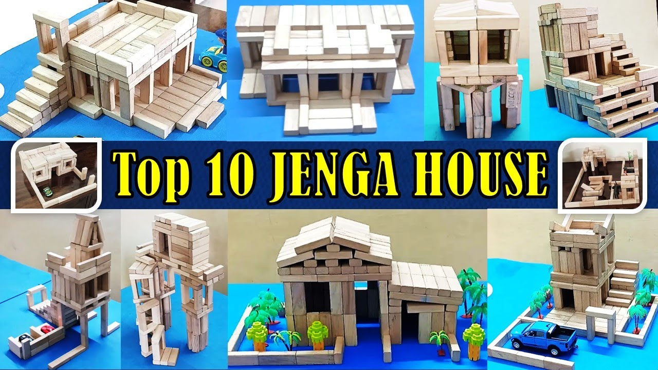 Top 10 Jenga House 🏠 Building Challenge (wooden building blocks ideas) #jengahouse