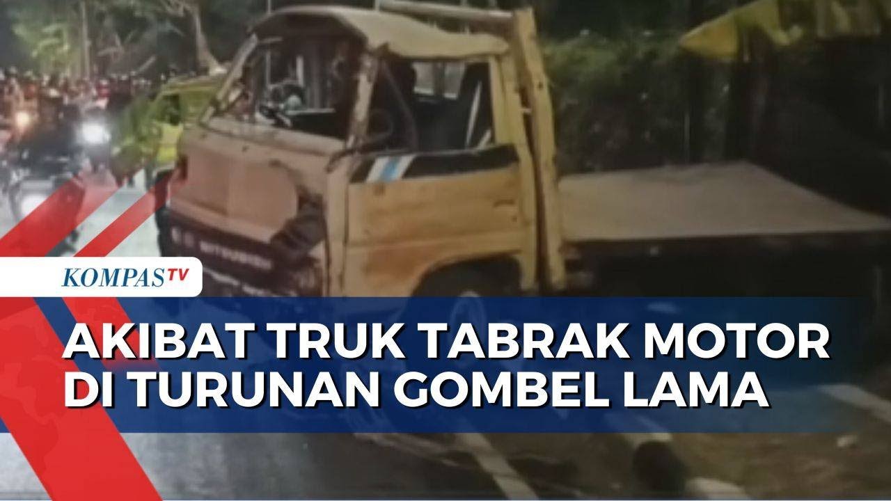Truk Rem Blong Tabrak Motor di Gombel Lama Semarang