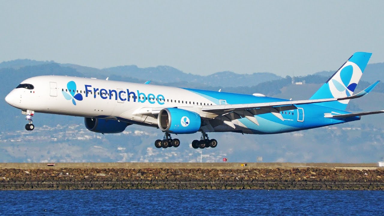 French Bee A350-900 Landing at San Francisco Airport
