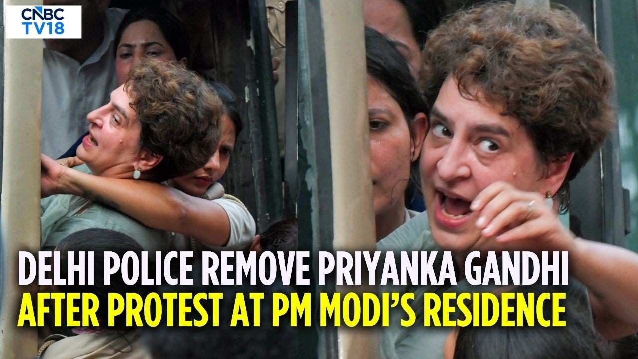 WATCH DRAMATIC VISUALS: Priyanka Gandhi Removed From Protest Near PM Modi's Residence | N18V