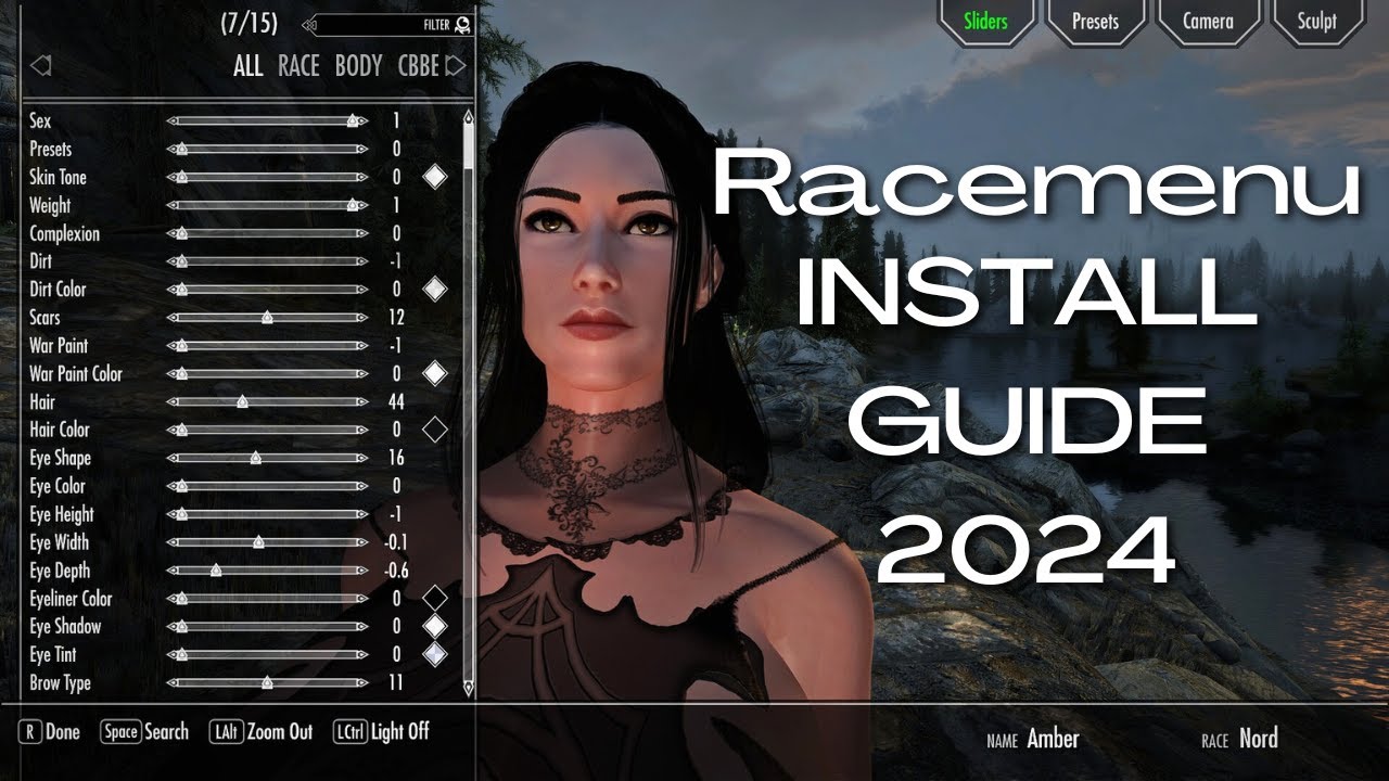 Как установить мод Racemenu в Skyrim Special Edition