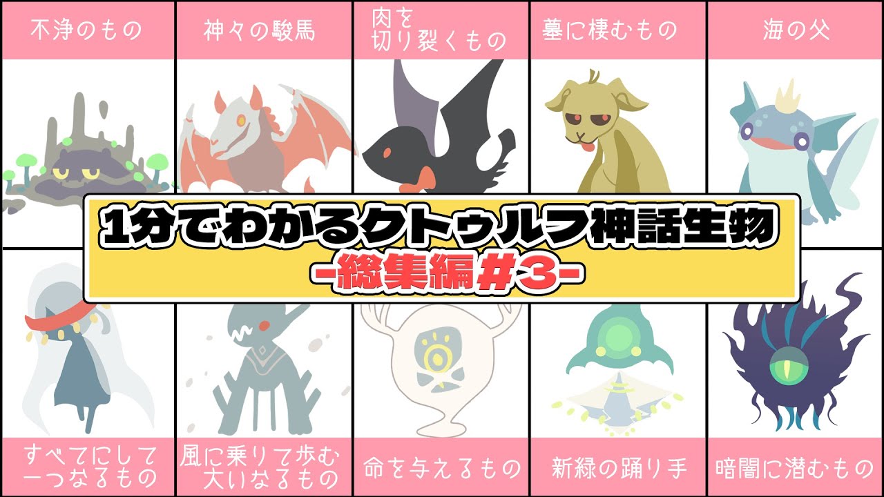 【ゆっくり紹介】『1分で伝えるクトゥルフ神話生物　総集編＃3』【クトゥルフ神話】