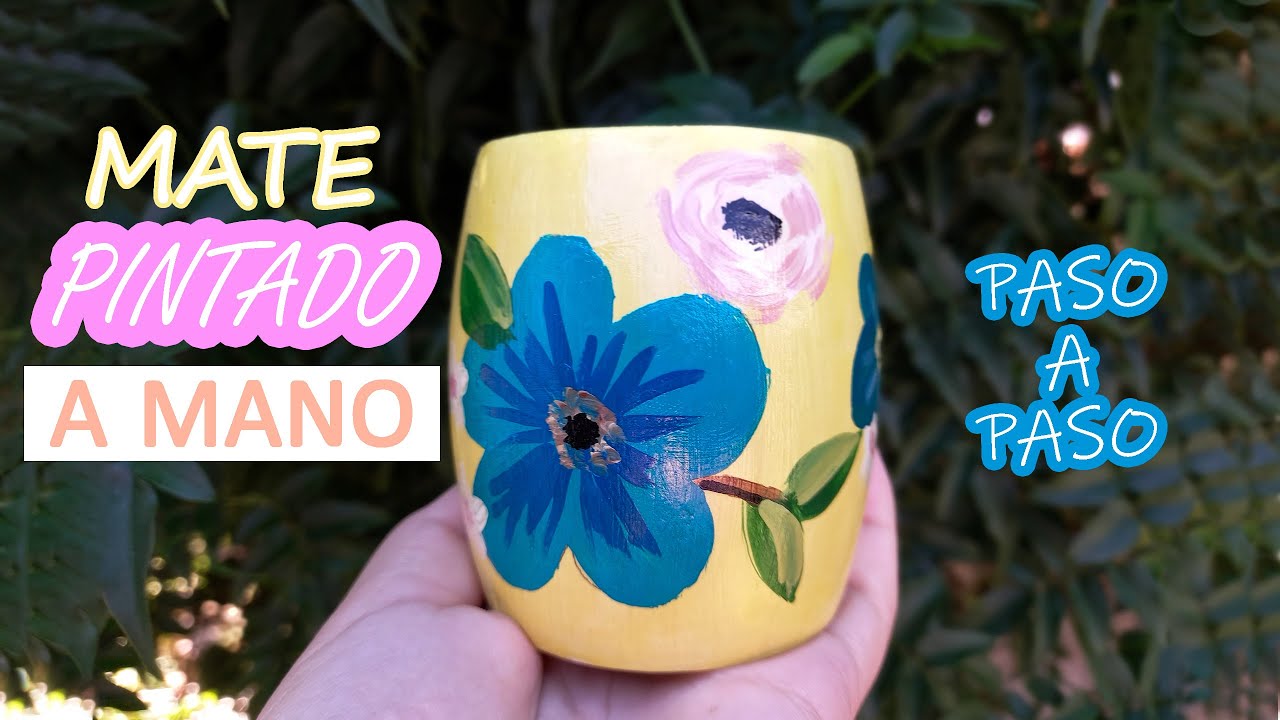 COMO PINTAR mate de madera a mano || paso a paso || FACIL Y RAPIDO