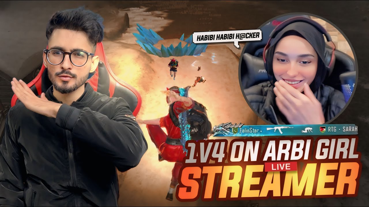 1v4 on Arbi Girl Streamer 🤯| She Thinks i am H@cker☠️ | FalinStar Gaming | PUBG MOBILE