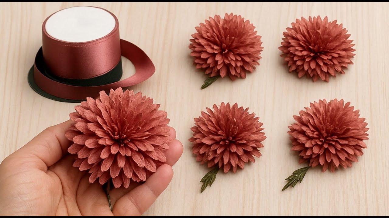 How to make satin ribbon flower easy | DIY