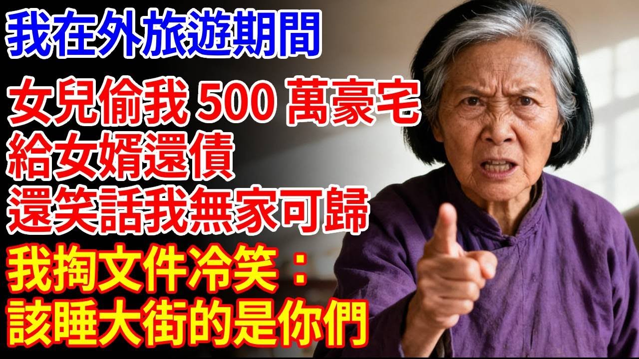 我在國外旅遊期間，女兒偷賣我 500 萬豪宅，給女婿還債，還笑話我無家可歸，我掏文件冷笑：該睡大街的是你們#養老#退休金#不肖子孫#老年生活#老人社#60歲愛情