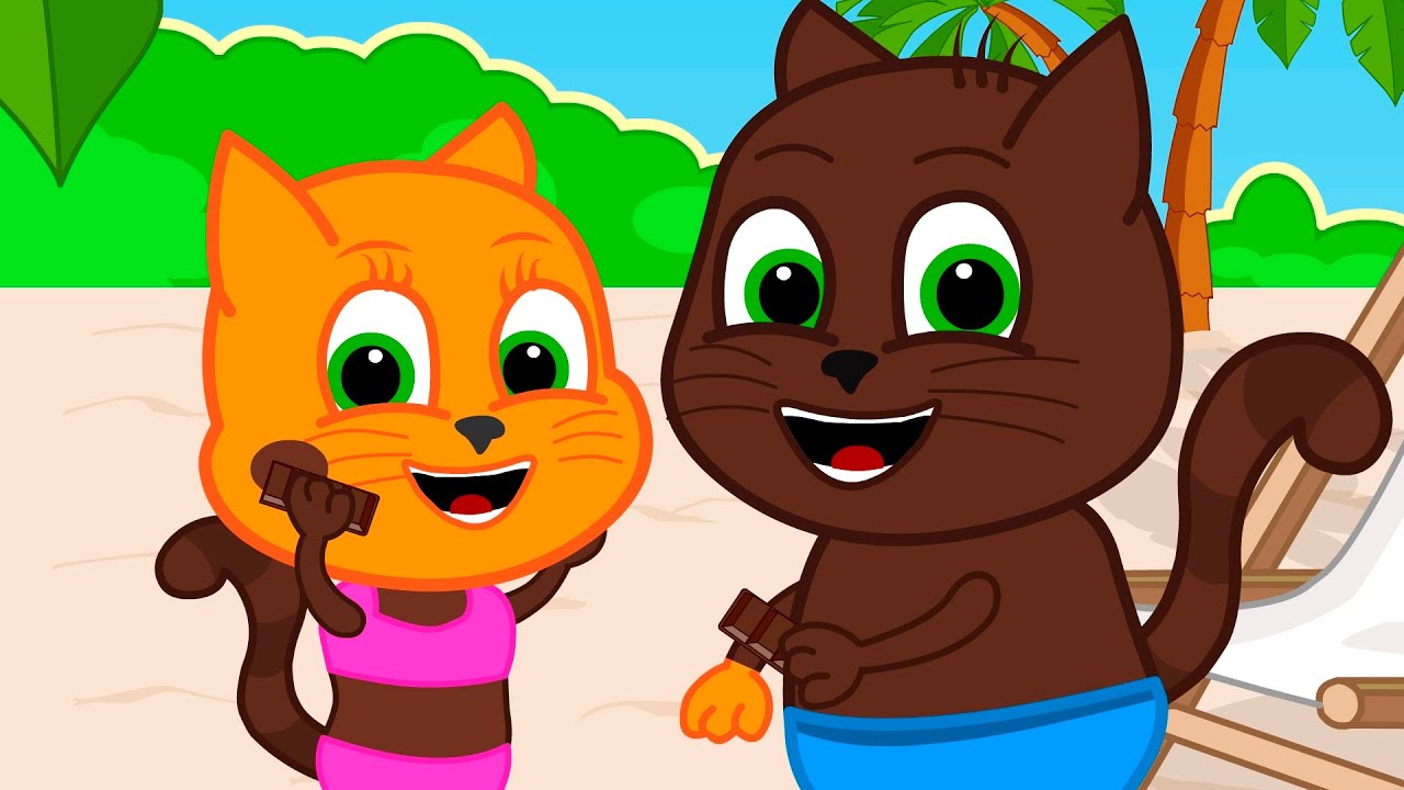 Cats Family in English - Chocolate cream Cartoon for Kids