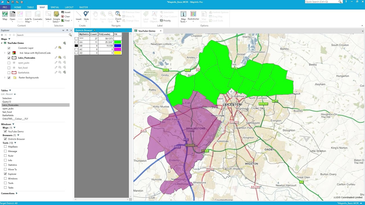 How to use the MapInfo Pro 'Redistricter'