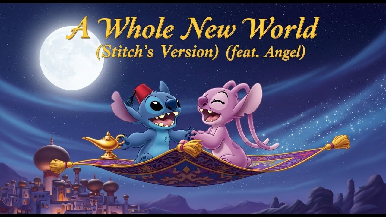 🧞‍♂️ A Whole New World (Stitch's Version)(feat. Angel) FULL SONG | Aladdin