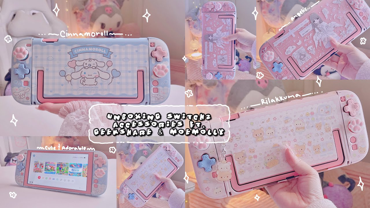 [4K] Unboxing Switch 2 Accessories •͈ᴗ⁃͈ᐝ Ft. GeekShare & Moemolly | Kawaii Switch 2   ·̩͙ ﾟ˖◛⁺⑅♡