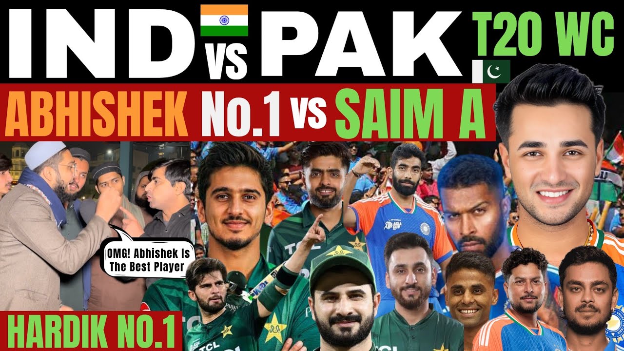 IND 🇮🇳 VS PAK 🇵🇰 T20 WC | ABHISHEK NO.1 VS SAIM | PAKISTANI PUBLIC REACTION 