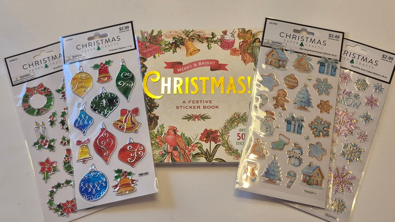 Christmas Stickers - Traditional & Vintage - Mini Haul, Flip-through, & Review for #stickersaturday